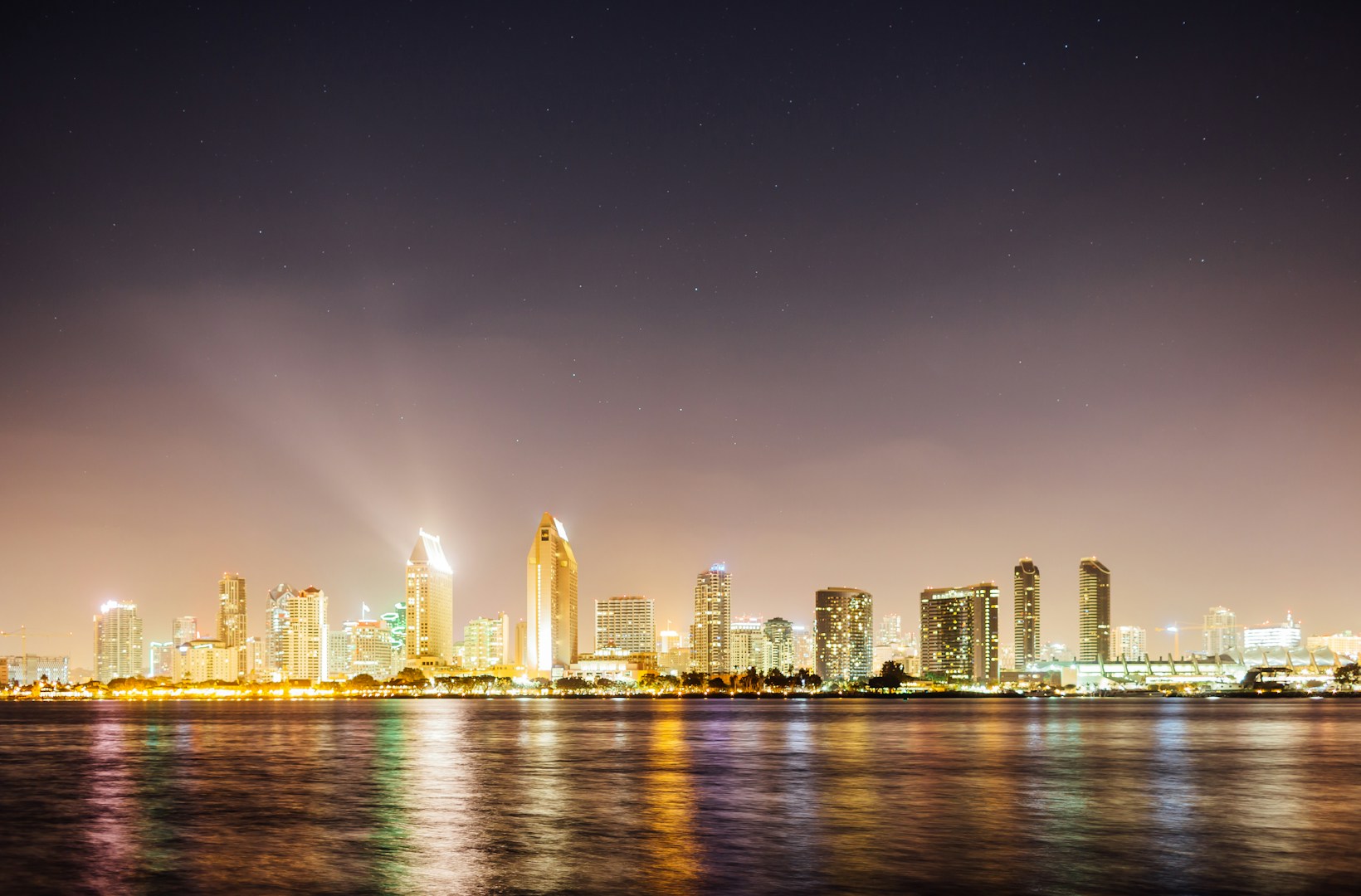 San Diego skyline with buildings near water
