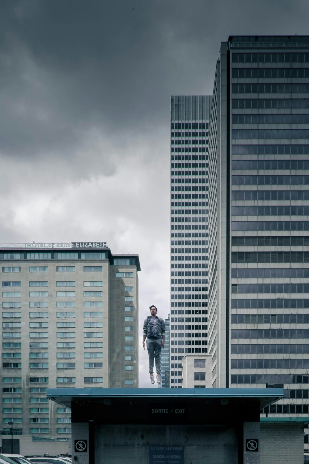 man on top of a establishment