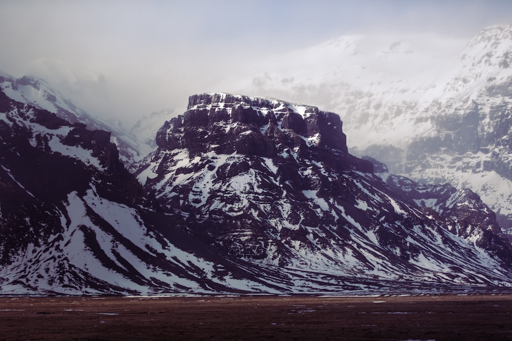 snow-covered fault block mountains