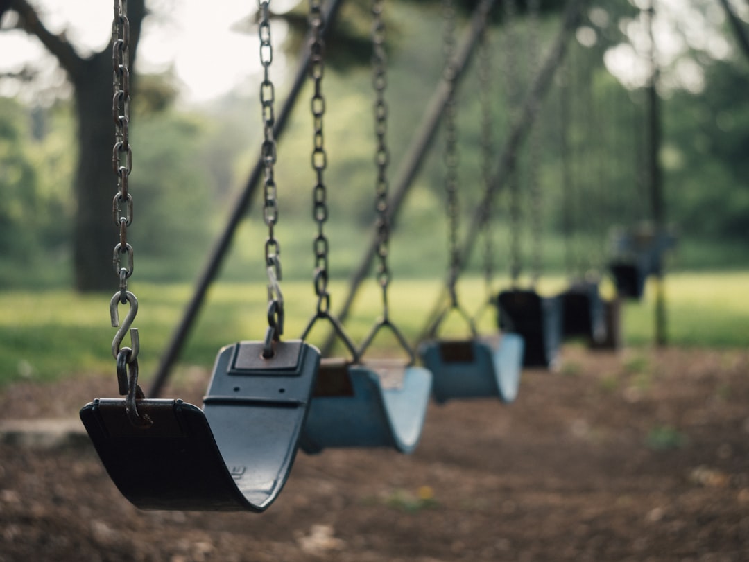 selective focus shot of outdoor swing