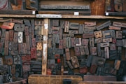 assorted wood stamps