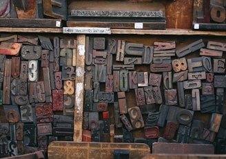 assorted wood stamps