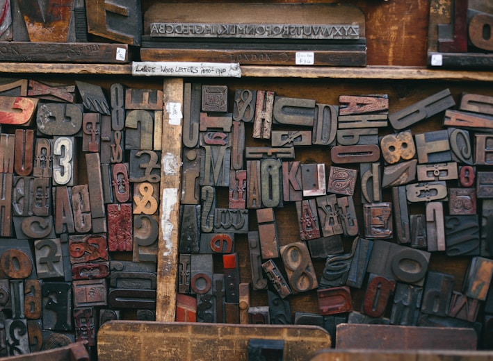 assorted wood stamps