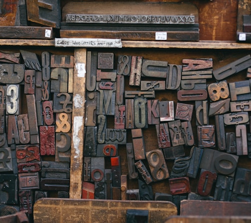 assorted wood stamps