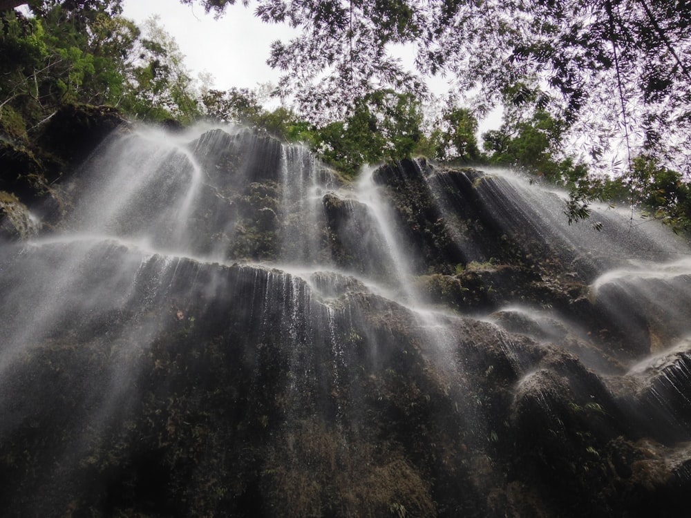 timelapse photo of falls