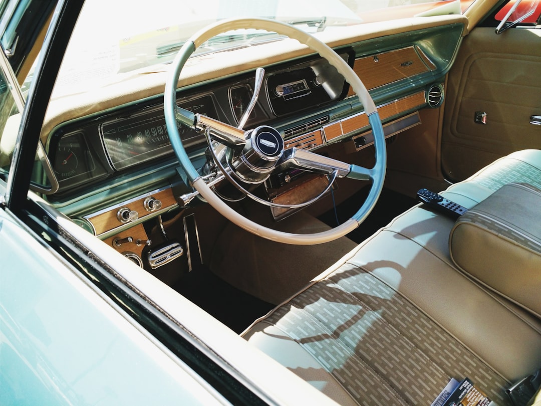 black and gray car steering wheel