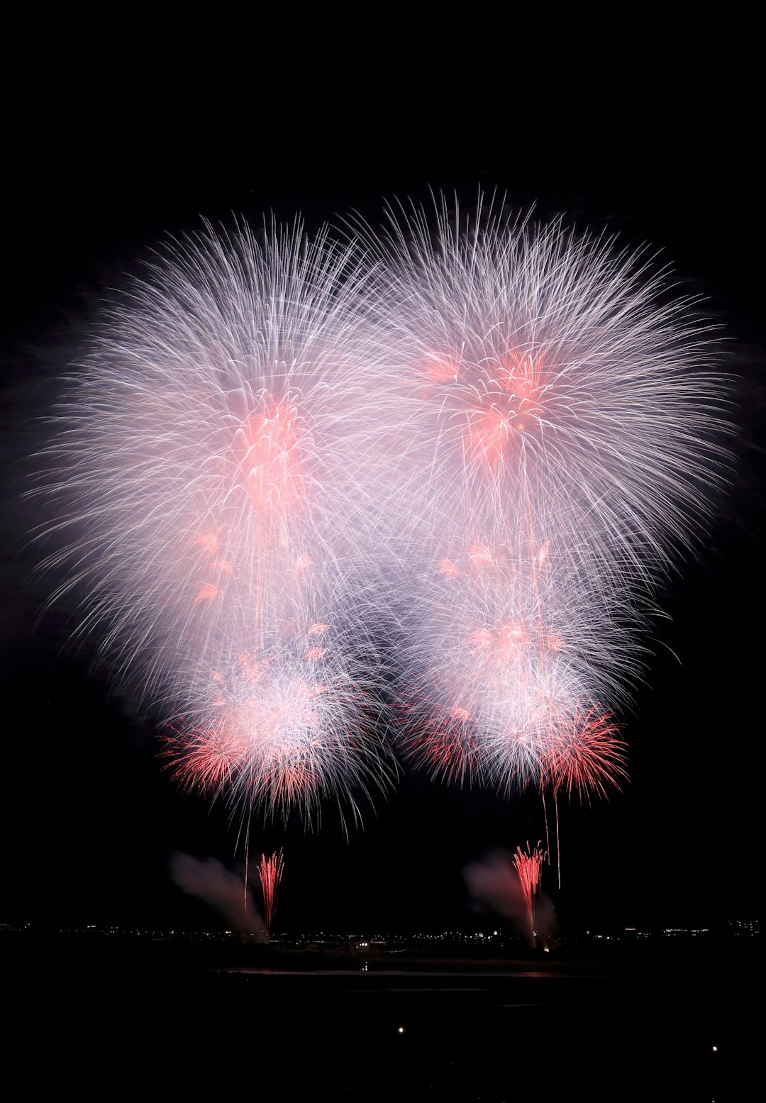 white and red fireworks display