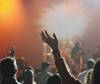 shallow focus photography of hand and people