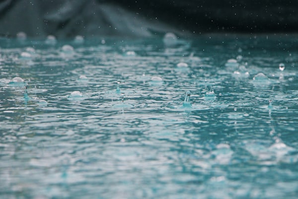 Water droplets on a surface