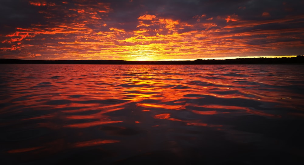 ocean during sunset