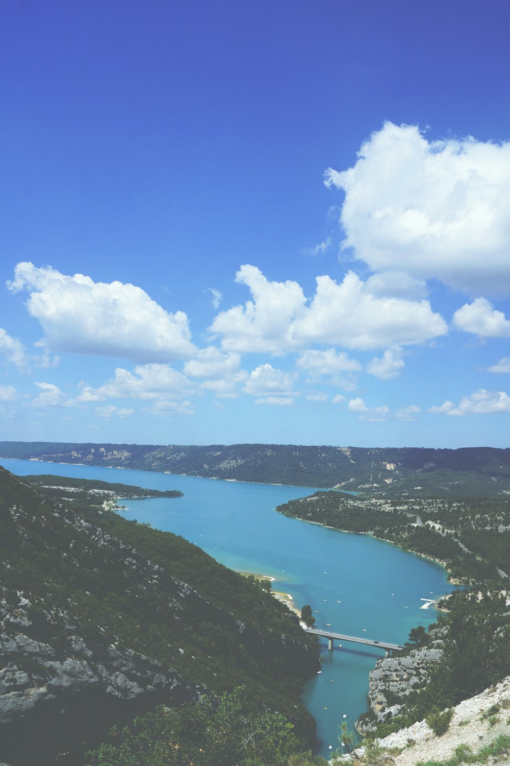 aerial photo of a body of water