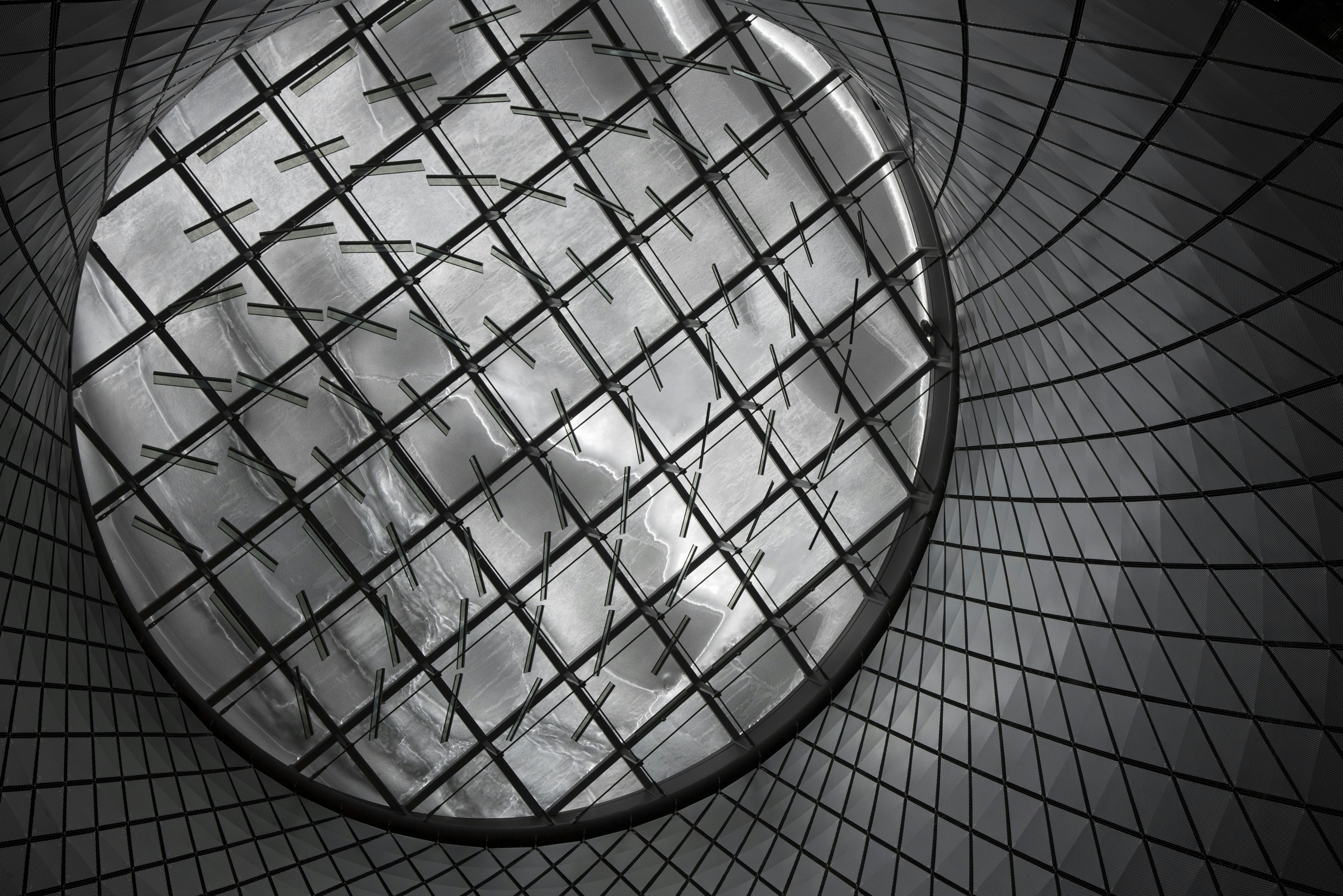 glass dome with criss cross