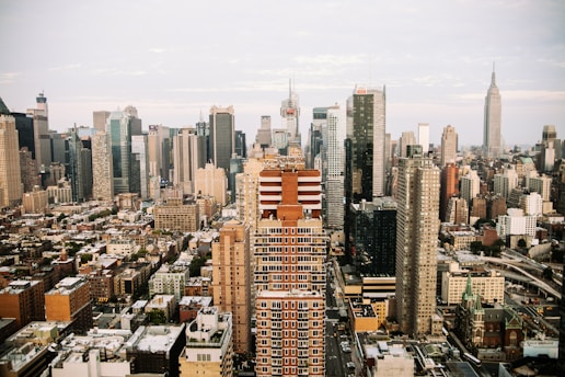 high angle photography of high-rise buildings