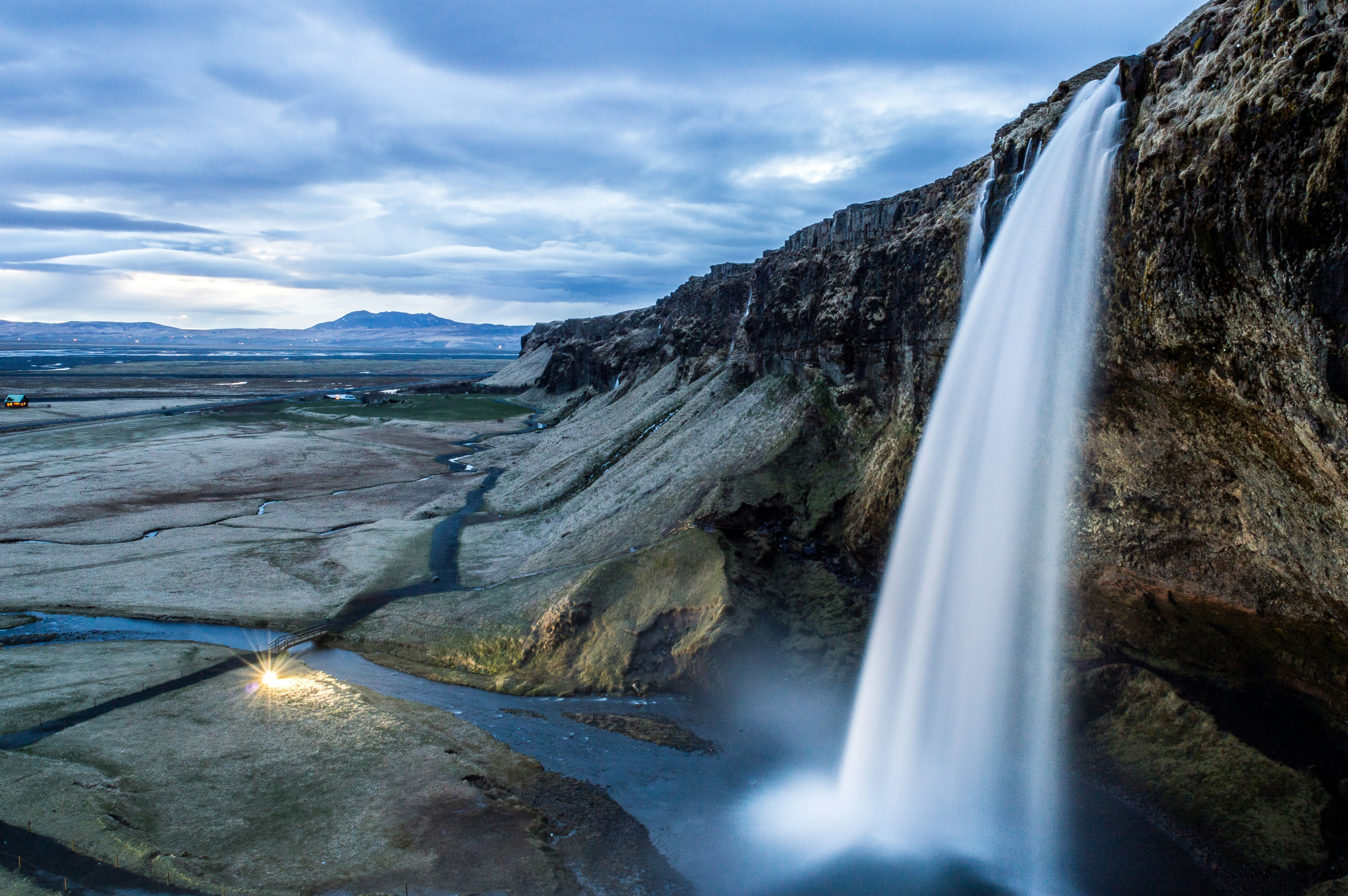 timelapse photography of water falls