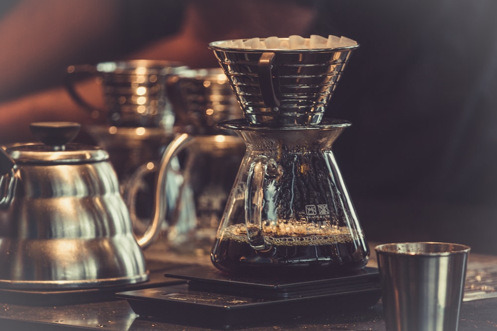 Filtre à café en verre transparent