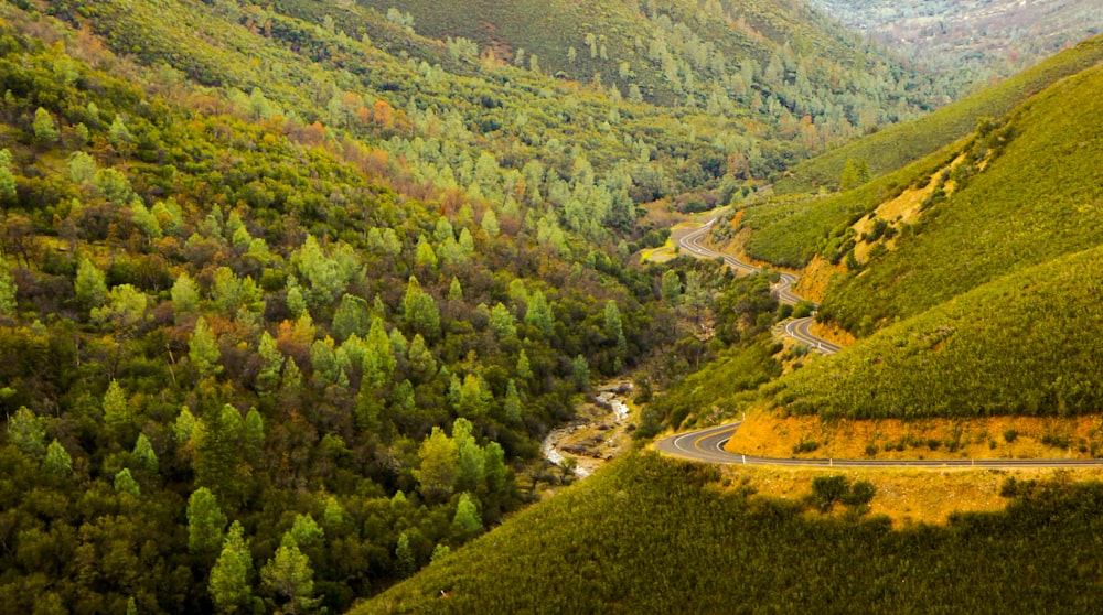 road on mountain top aerial photography