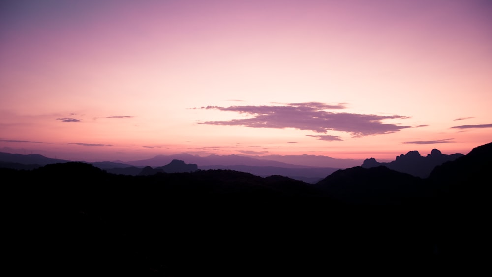 silhouette of mountain at golden hour