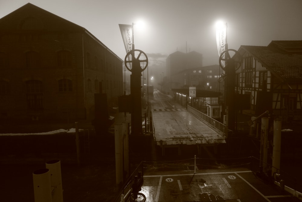sepia photography of city