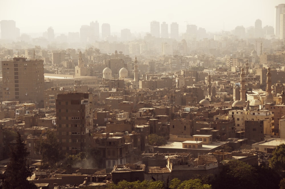 Fotografía aérea de edificios de hormigón