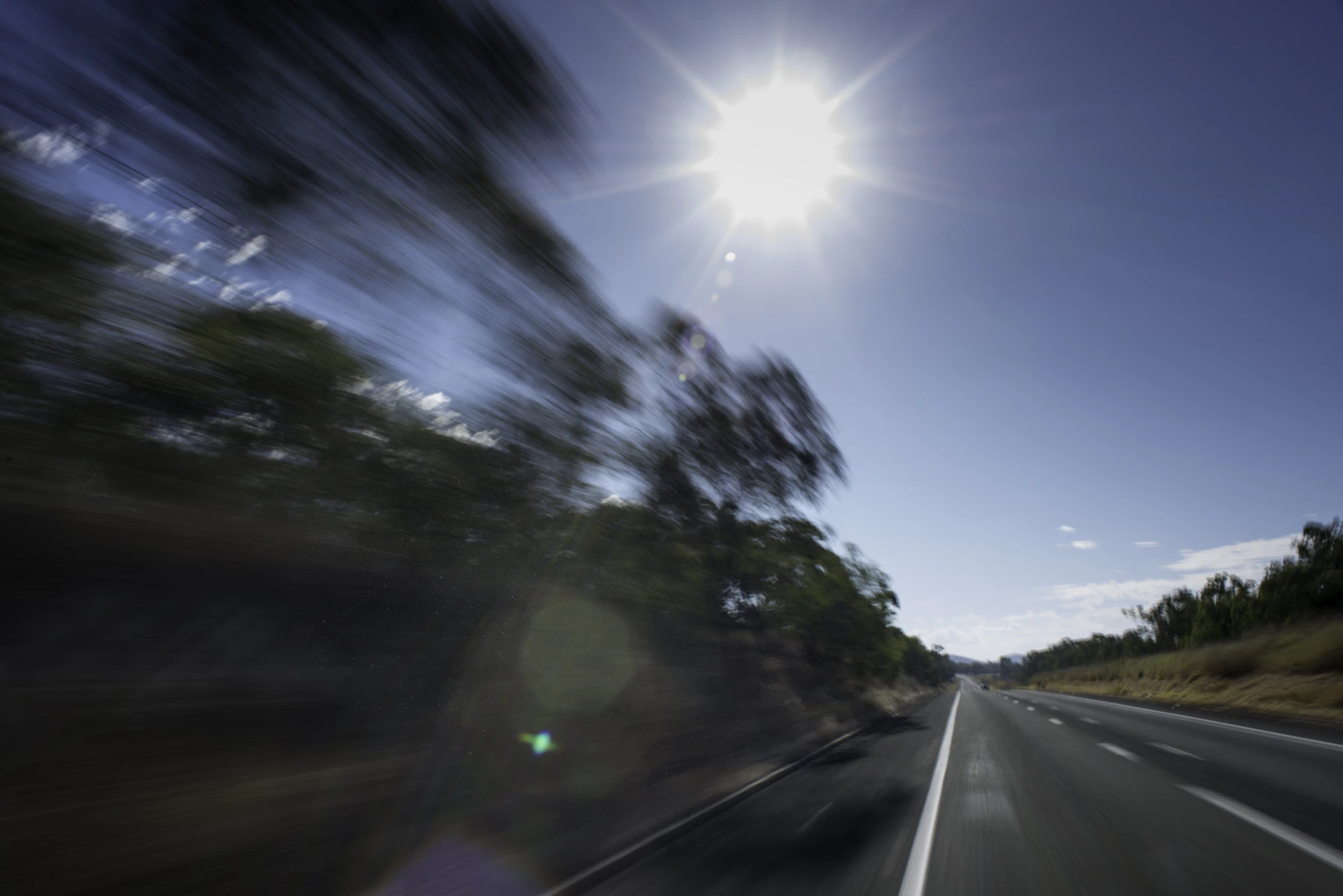 An intense moment of pursuit with flashing sirens on a busy American highway.
