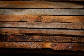 A close-up of various wood products showcasing their textures.