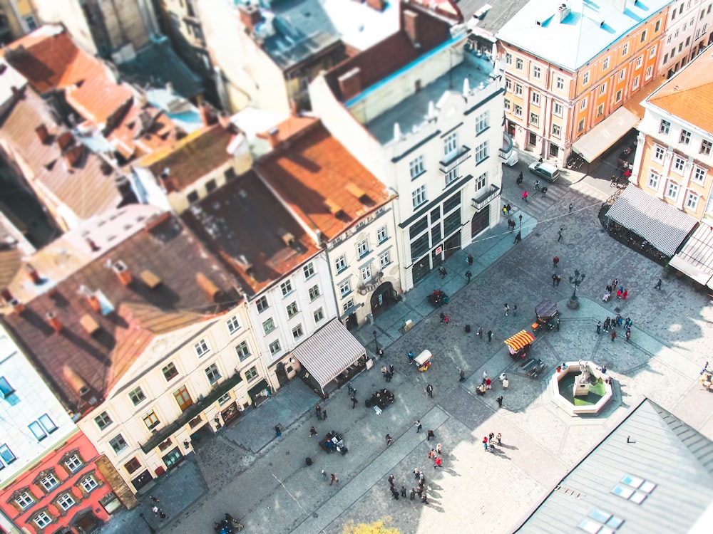 bird's eye view photograph of high-rise building