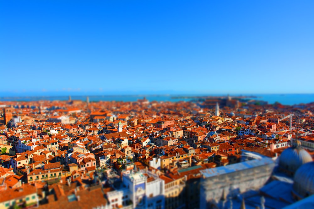 bird's eye view of town during daytime