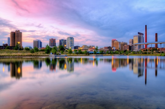 landscape photography of cityscape by water in Birmingham United States