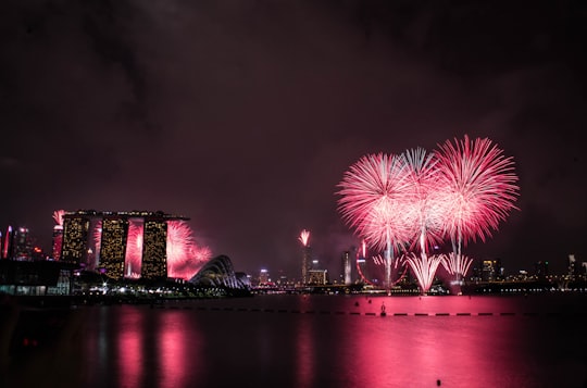 Marina Bay Sands, Singapore during nighttime in Marina Barrage Singapore