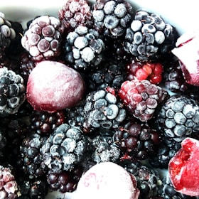 An assortment of frozen fruits ready for distribution.