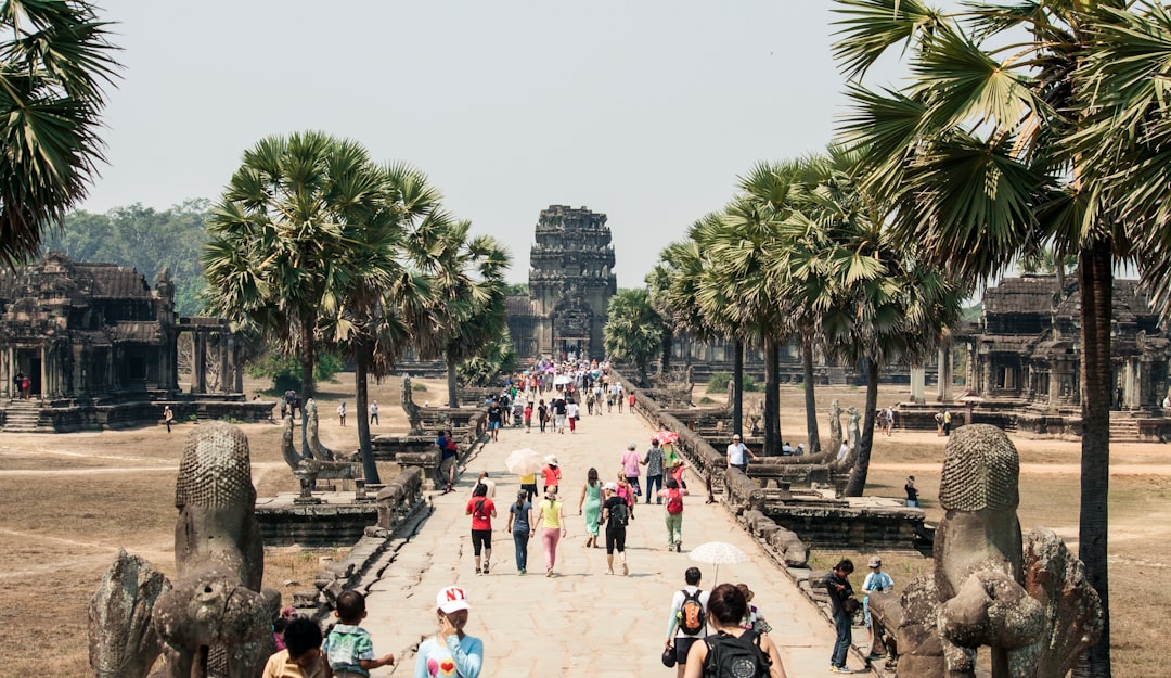 group of people touring on landscape