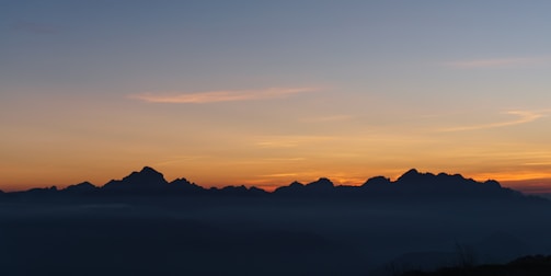 A scenic view of the Blue Ridge Mountains at sunset.