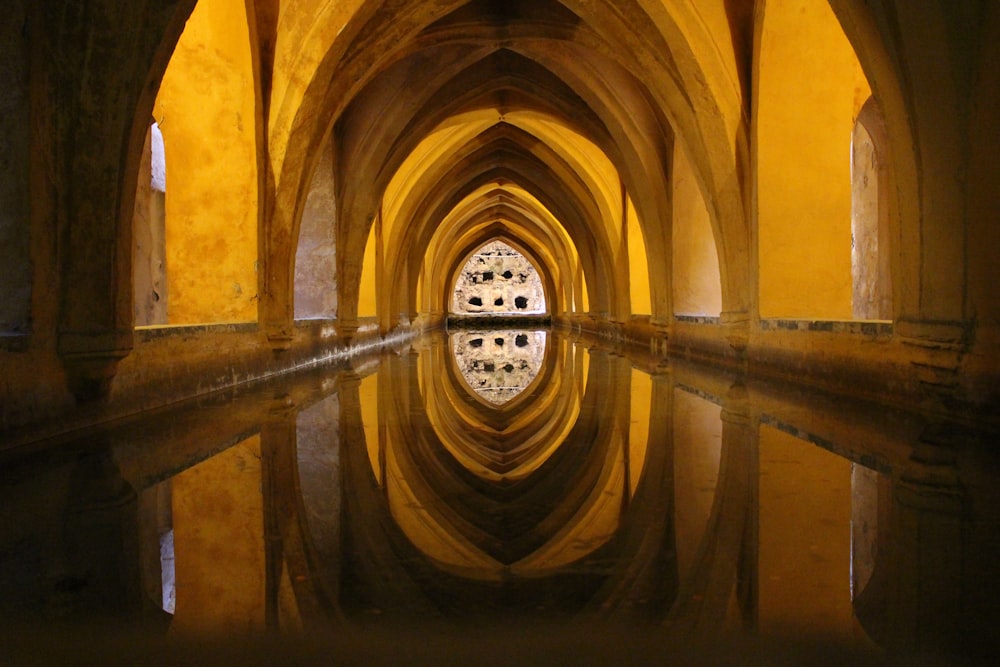 Edificio de hormigón amarillo