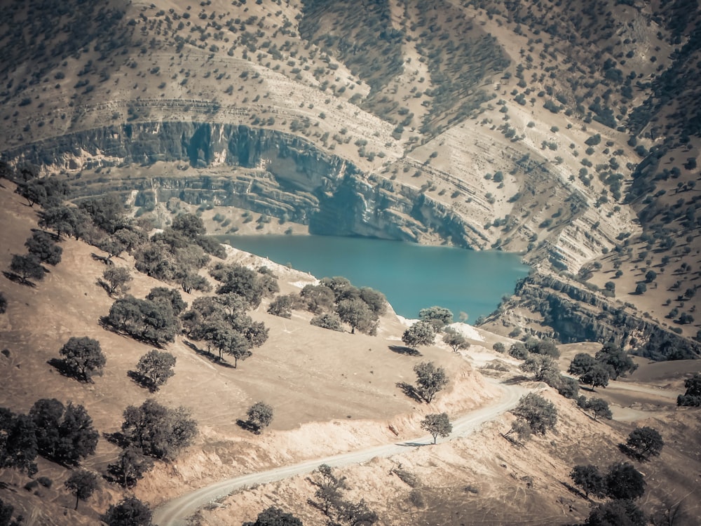 top view of hills