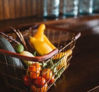 selective focus photography of vegetables in basket