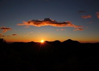 mountains during sunset