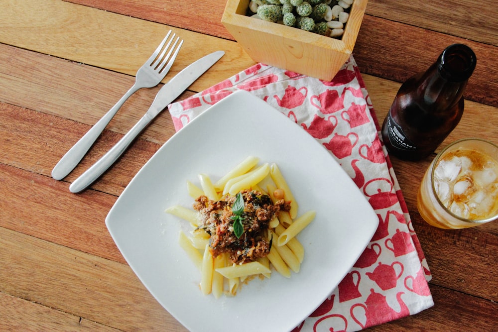 pasta with sauce on plate