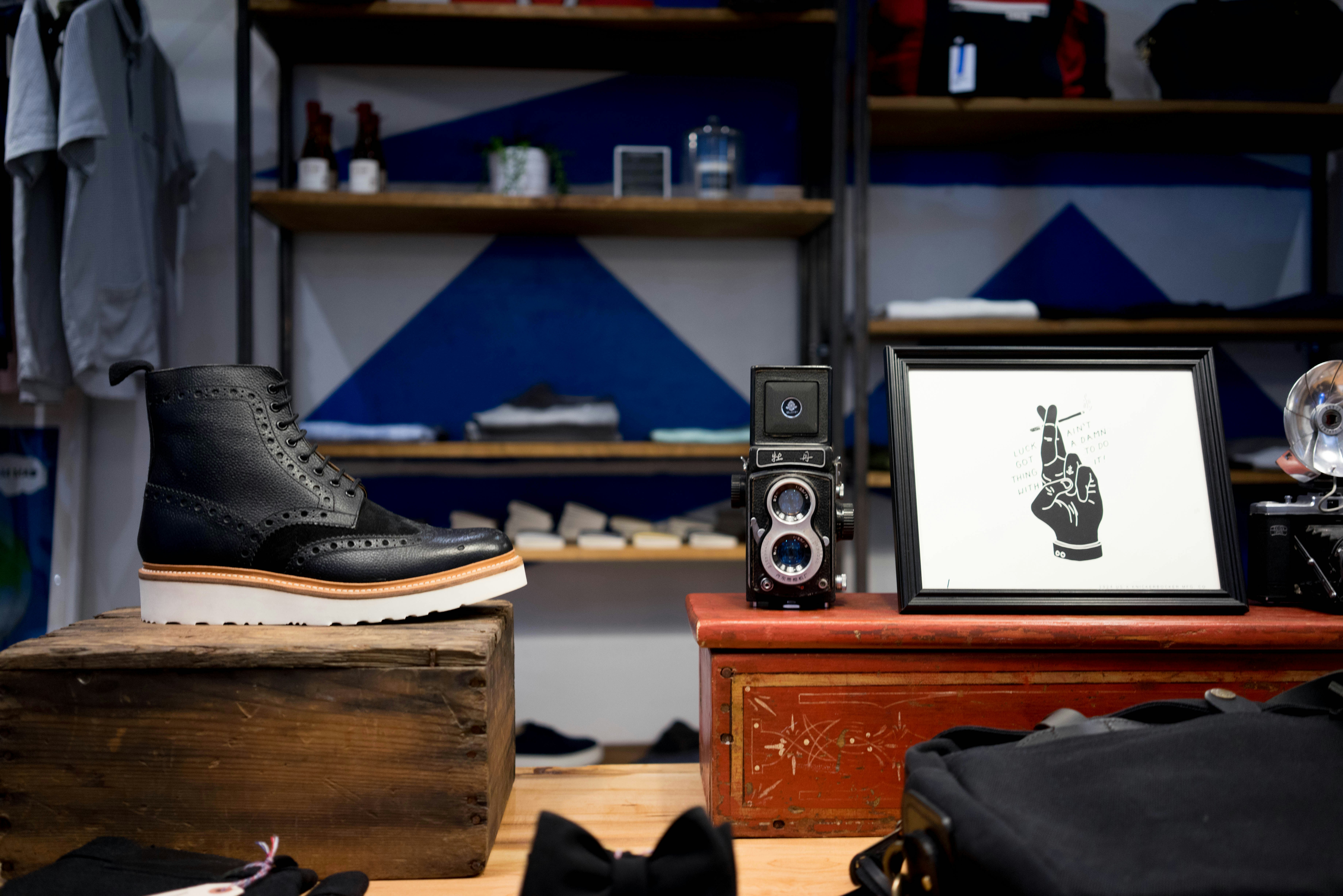 Vintage apparel store interior