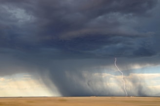 lightning struck on desert