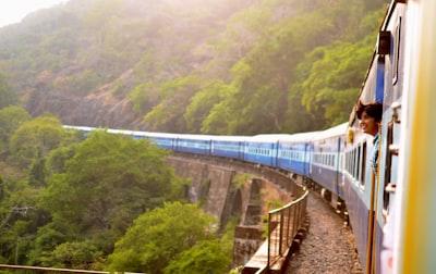 moving train near trees india teams background