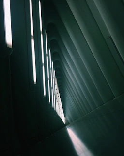 Close-up of a newly installed LED lighting system in a modern condominium corridor