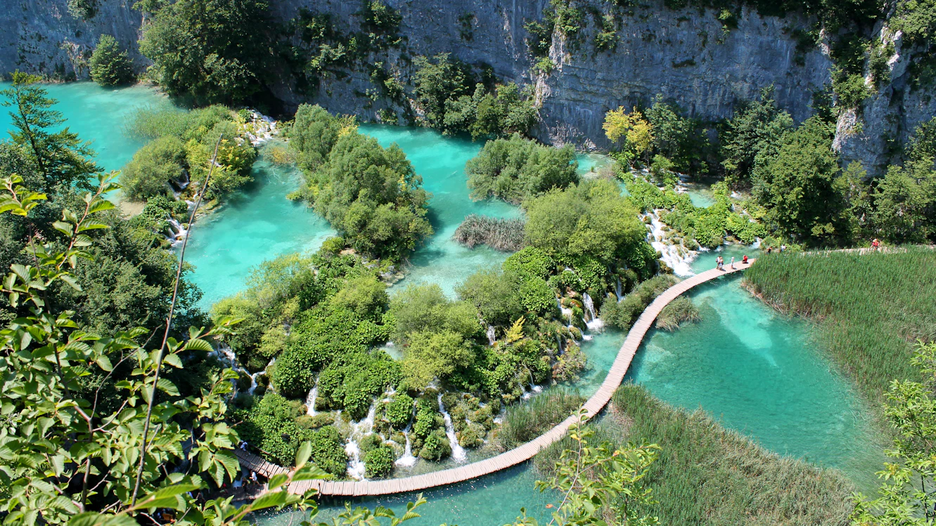 The turquoise lakes and waterfalls of Plitvice Lakes National Park