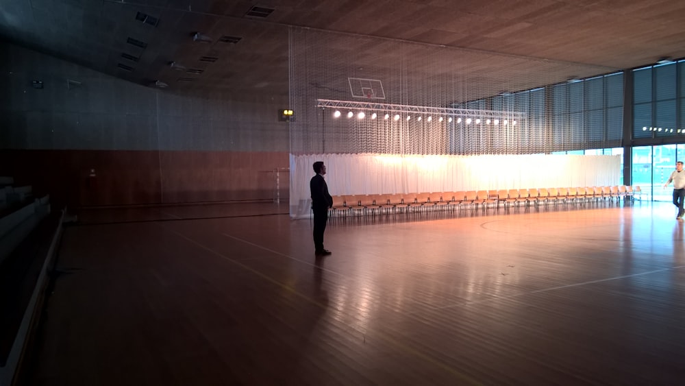 person standing in stadium