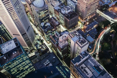 top view of skycrapers cityscape google meet background