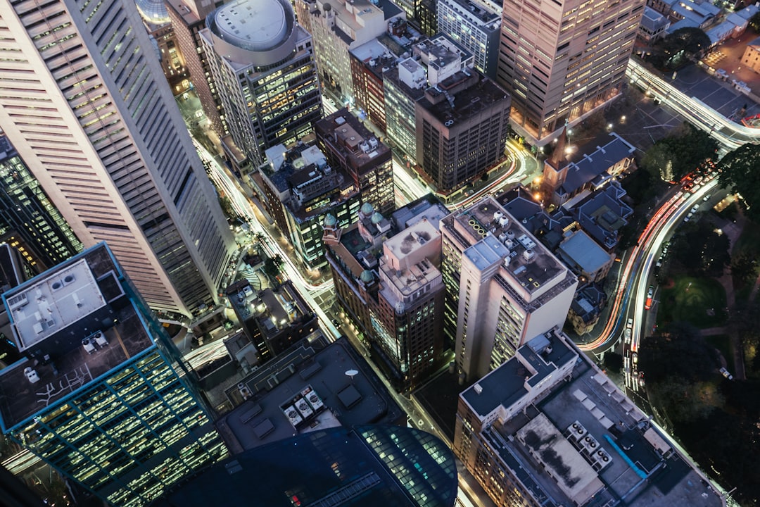 top view of skycrapers,