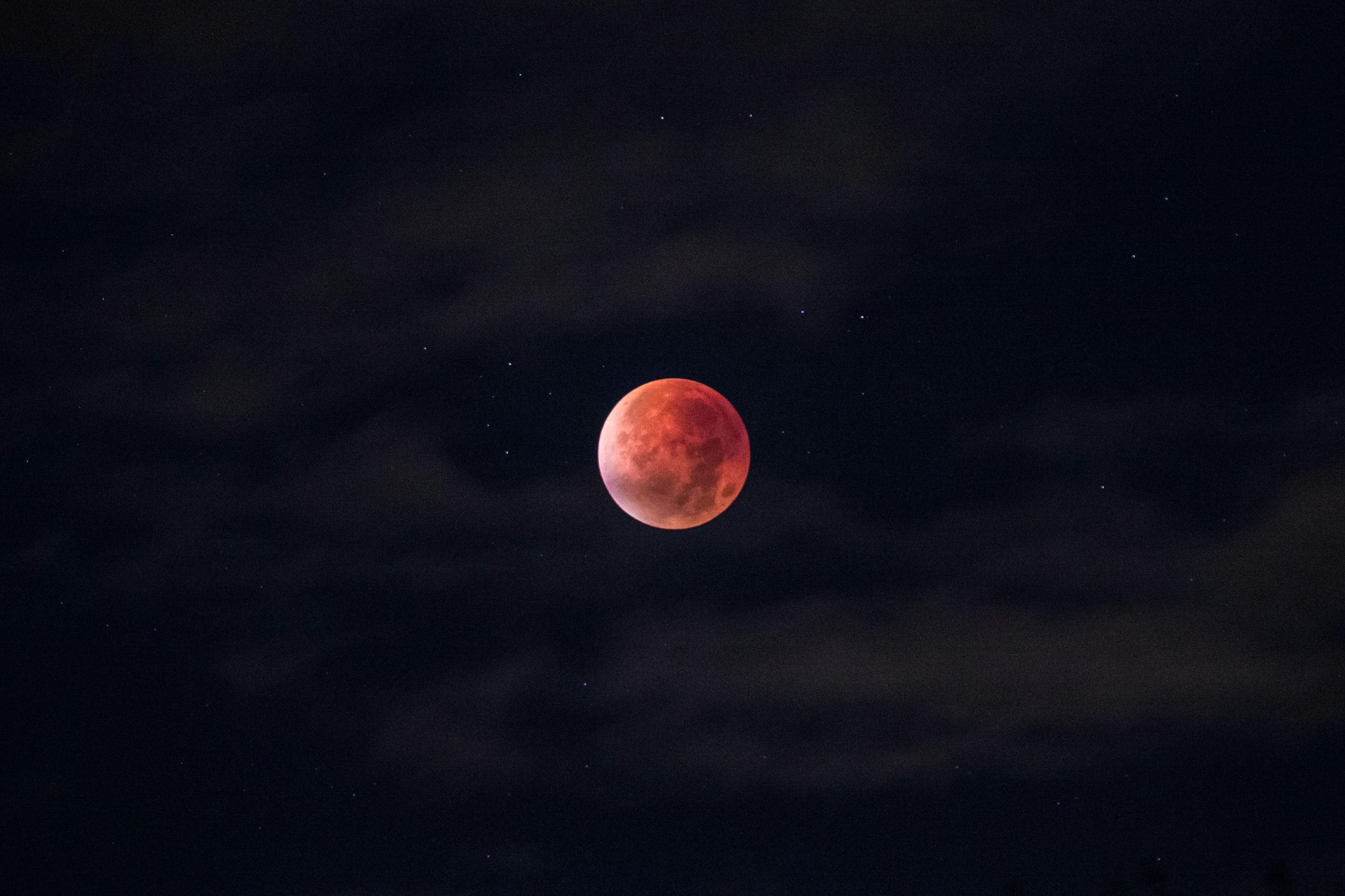 blood moon during night