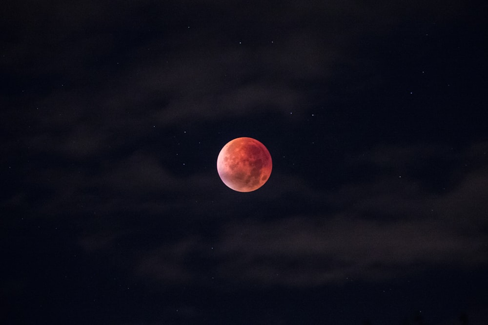 blood moon during night