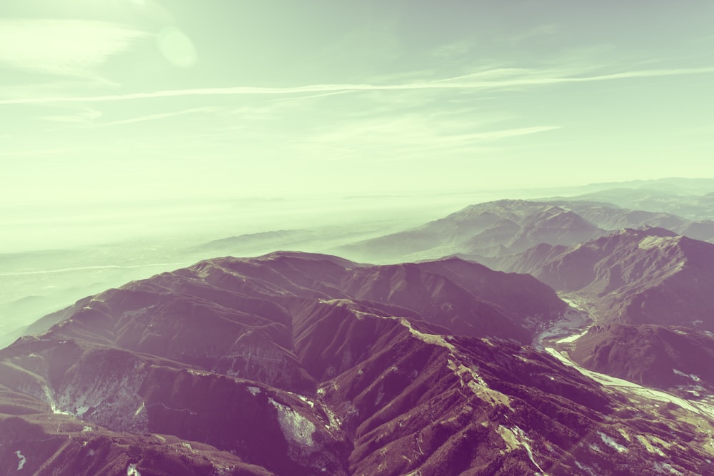 high-angle photography of mountains