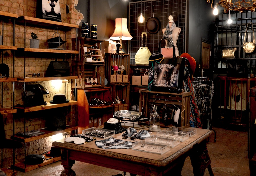 assorted items at the shop, Vintage accessory store