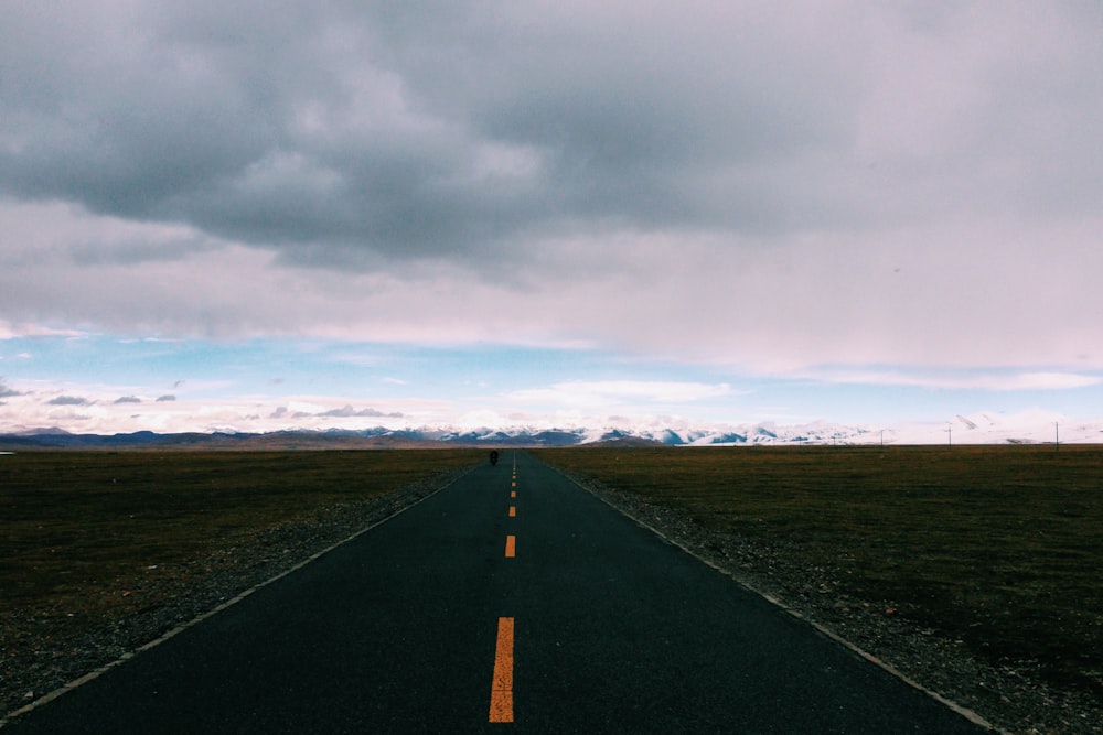 cloudy sky above road